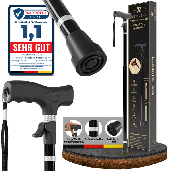 Automatisch höhenverstellbarer Gehstock | 65–102 cm