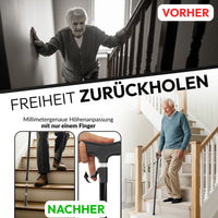Newkers® [65-102 cm] Gehstock Damen Herren Senioren | Automatisch Höhenverstellbar mit klick-Mechanismus Wanderstöcke Gehhilfe Teleskop Walking Cane Gehstöcke Aufstehhilfe