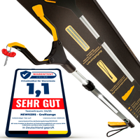NEWKERS® Greifzange für Senioren 75-111cm, Greifer mit Aluminium Teleskop Stange für individuelle Einstellung und starkem Griff mit 360° Drehkopf, Ergonomischer Reacher für Senioren mit Magnet-Greif
