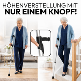 Newkers Unterarmkrücke Silber – Höhenverstellung mit nur einem Knopf