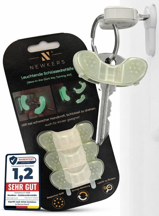NEUHEIT 2026 | NEWKERS® LEUCHTEND [3er] Schlüsseldrehhilfe – Schlüsselhilfe für Senioren | Menschen mit eingeschränkter Mobilität | Geschenk für Frauen Männer Kinder | Schlüsselanhänger