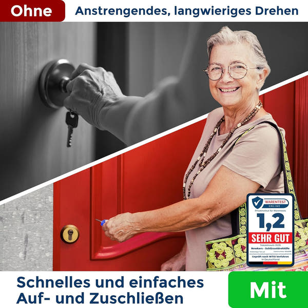 NEUHEIT 2026 | NEWKERS® LEUCHTEND [3er] Schlüsseldrehhilfe – Schlüsselhilfe für Senioren | Menschen mit eingeschränkter Mobilität | Geschenk für Frauen Männer Kinder | Schlüsselanhänger
