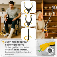 NEWKERS® Greifzange für Senioren 75-111cm, Greifer mit Aluminium Teleskop Stange für individuelle Einstellung und starkem Griff mit 360° Drehkopf, Ergonomischer Reacher für Senioren mit Magnet-Greif