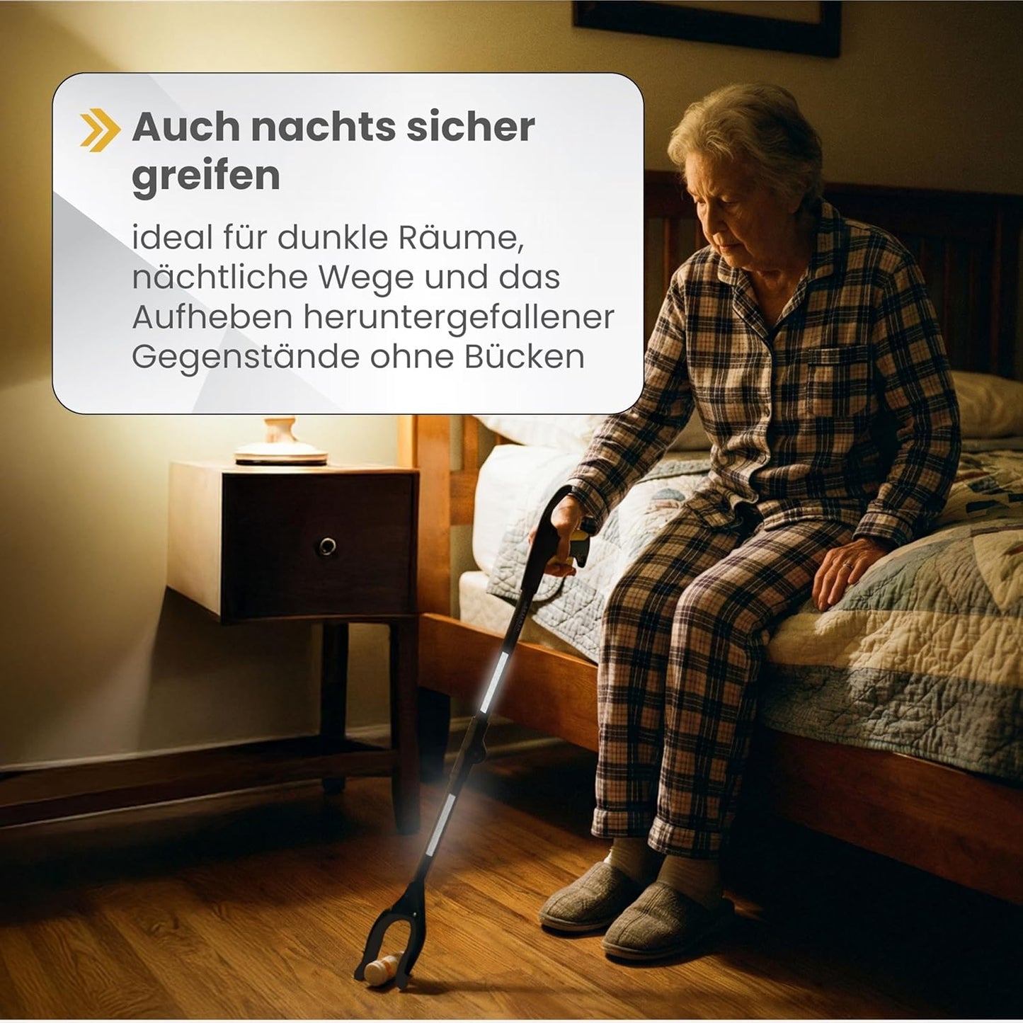 Newkers® - Greifzange für Senioren [80 cm] Faltbare Müllzange aus Aluminium mit 360° Drehkopf Magnet | Schuhlöffel lang | Schuhanzieher für Damen Herren | rutschfeste Silikongreifer (Schwarz Schwarz)