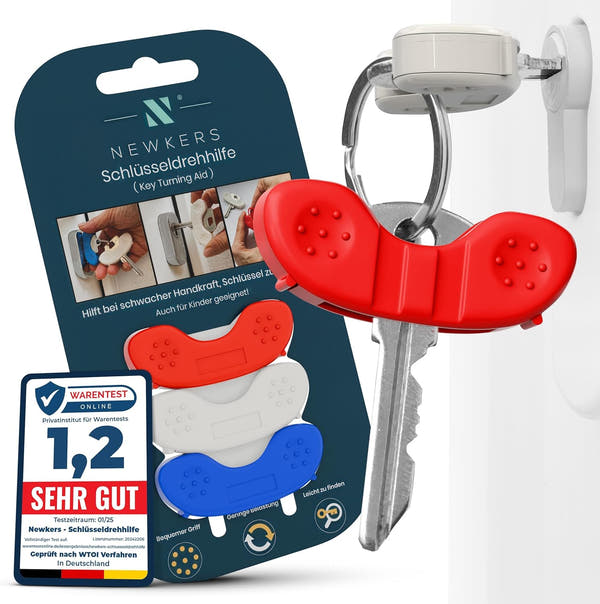 NEUHEIT 2026 | NEWKERS® LEUCHTEND [3er] Schlüsseldrehhilfe – Schlüsselhilfe für Senioren | Menschen mit eingeschränkter Mobilität | Geschenk für Frauen Männer Kinder | Schlüsselanhänger