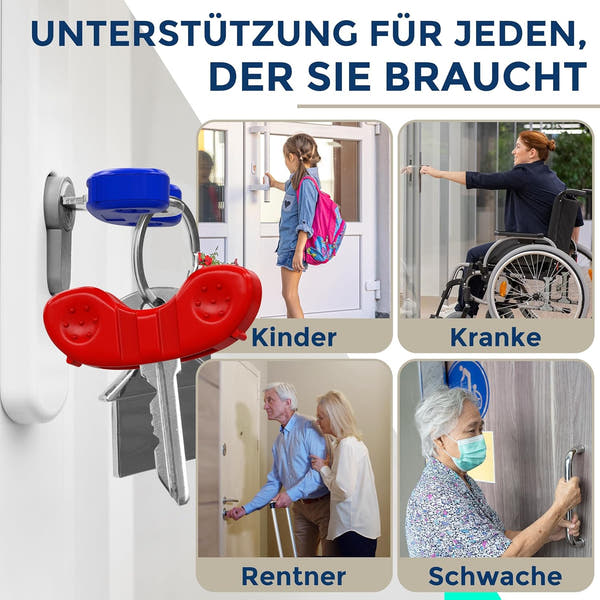 NEWKERS® [3er] Schlüsseldrehhilfe – Ergonomische Schlüsselhilfe für Senioren | Menschen mit eingeschränkter Mobilität | Geschenk für Frauen Männer Kinder | Schlüsselanhänger | Alltagshelfer