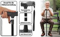 Newkers® [65-102 cm] Gehstock Damen Herren Senioren | Automatisch Höhenverstellbar mit klick-Mechanismus Wanderstöcke Gehhilfe Teleskop Walking Cane Gehstöcke Aufstehhilfe