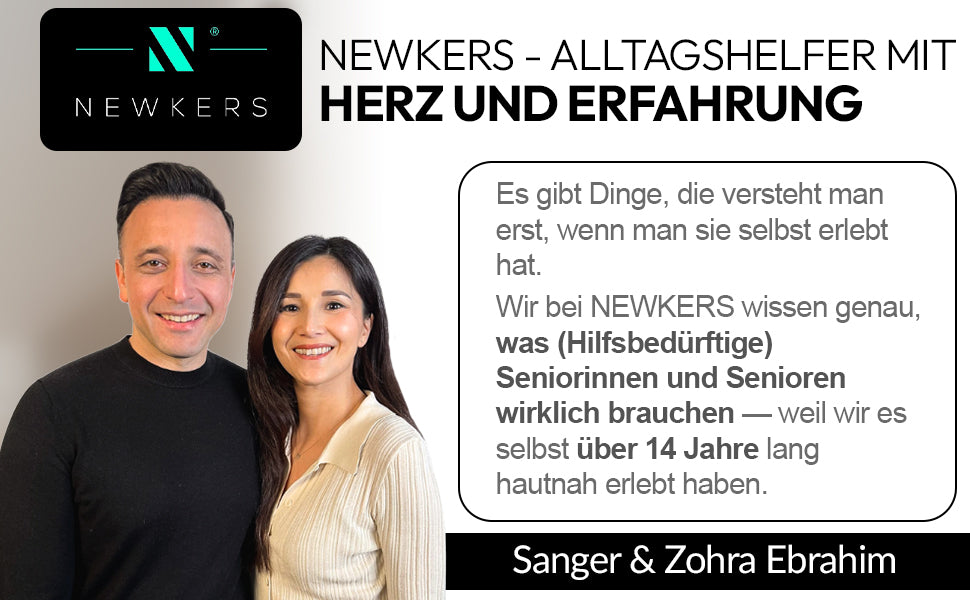 Newkers® [65-102 cm] Gehstock Damen Herren Senioren | Automatisch Höhenverstellbar mit klick-Mechanismus Wanderstöcke Gehhilfe Teleskop Walking Cane Gehstöcke Aufstehhilfe