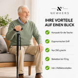Kompakter Taschen-Gehstock | 41–86 cm